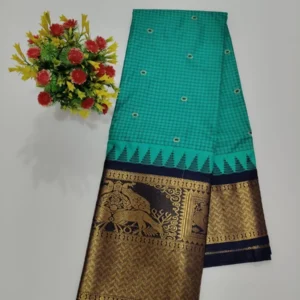 Semi Gadwal Kadiyal Checks Saree