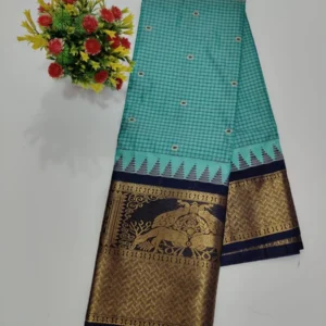 Semi Gadwal Kadiyal Checks Saree