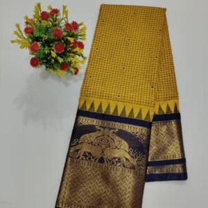 Semi Gadwal Kadiyal Checks Saree