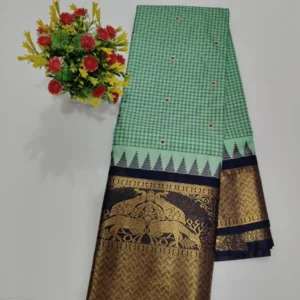 Semi Gadwal Kadiyal Checks Saree