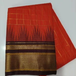 Semi Gadwal Rust Orange Saree