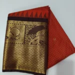 Semi Gadwal Rust Orange Saree